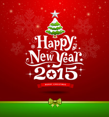 Happy New Year lettering Greeting Card background