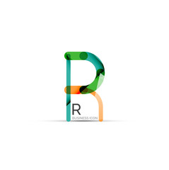 Minimal R font or letter logo design