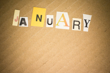 words collage  - months