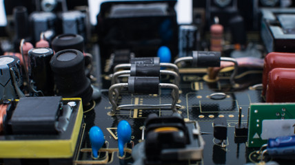 Fototapeta na wymiar electronic circuit board close-up