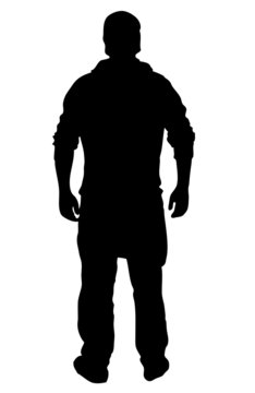 Silhouette eines Mannes mit M&uuml;tze