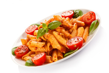 Pasta with meat and vegetables