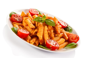 Pasta with meat and vegetables