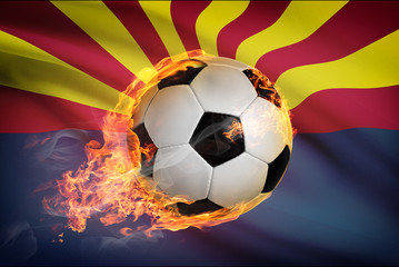 Naklejka premium Soccer ball with flag on background series - Arizona