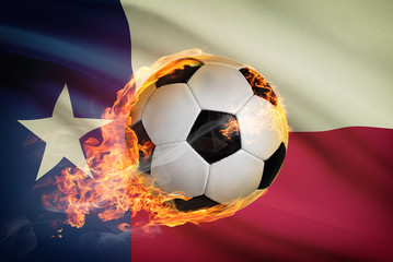Naklejka premium Soccer ball with flag on background series - Texas