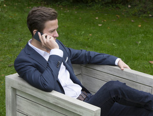 young businessman on the phone