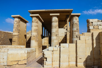 Ancient temple near the pyramid of Djoser. Egypt.