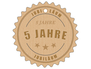 je5 JubiläumsEtikett 5 - vintagedesign - 5 Jahre - g1905