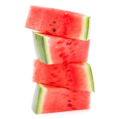Sliced ripe watermelon isolated on white background cutout © Natika