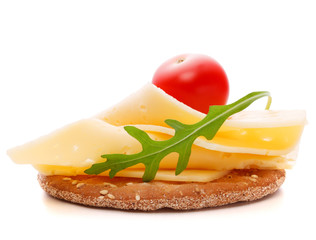 Cheese sandwich isolated on white background cutout