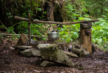 Obraz premium Kettle on the fire