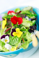 Salad with edible flowers - insalata con fiori