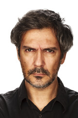 Fototapeta premium Portrait of a Man with Upset and Angry Face Expression