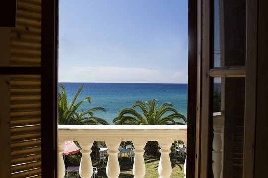 Beach View From A Villa Window