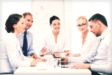 business team having meeting in office