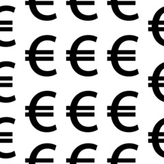 Obraz premium Euro symbol seamless pattern on white