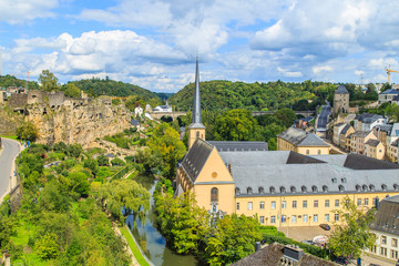 Fototapeta na wymiar A view of a Luxembourg buildings