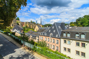 Fototapeta na wymiar A view of a Luxembourg buildings