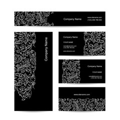 Business cards design, floral ornament