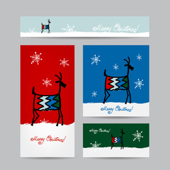 Obraz na płótnie Canvas Funny goat santa. Christmas cards design.