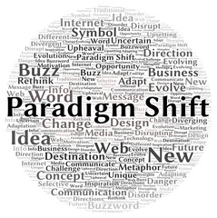 Paradigm shift word cloud shape
