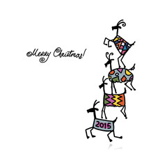 Funny goats sketch. Symbol of 2015 new year