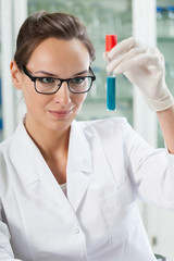 Fototapeta premium Chemist watching test tube