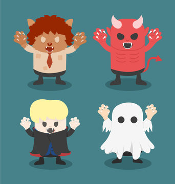 illustration of Halloween,front set 1