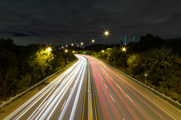 Fototapeta na wymiar Light trails on a highway