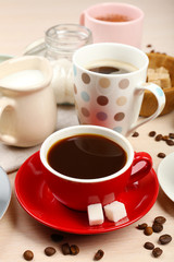 Fresh coffee with several ingredients