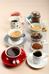 Fresh coffee with several ingredients