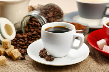 Fresh coffee with several ingredients