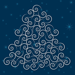 Abstract Christmas Tree on stars - 71385874