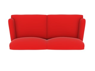 red cloth sofa