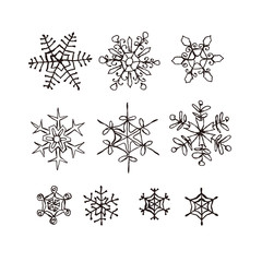 手描き雪の結晶イラスト
