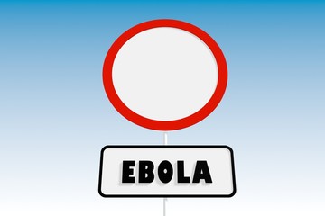 ebola fever virus relative background with road sign