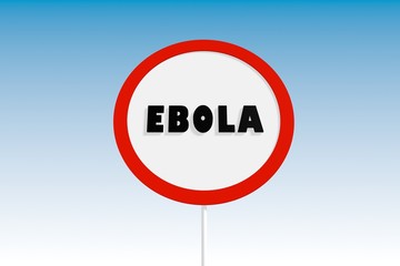 ebola fever virus relative background with road sign