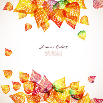 Autumn watercolor background