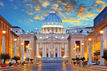 Foto auf Glas Petersdom in Rom an der Via della Conciliazione, Ro © TTstudio