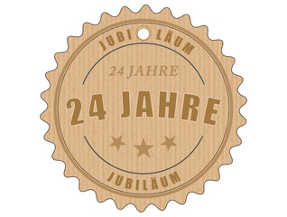 je24 JubiläumsEtikett 24 - vintagedesign - 24 Jahre - g1924