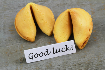 Good luck card with fortune cookies