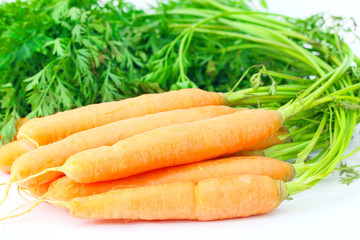 Carrots on white background