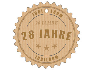 je28 JubiläumsEtikett 28 - vintagedesign - 28 Jahre - g1928