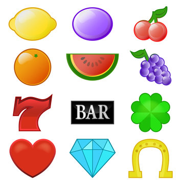 casino slot symbols collection vector