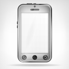 chrome smart phone front view empty display