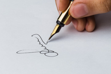 Signature of a fountain pen