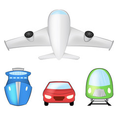 vehicle color set vector object on white