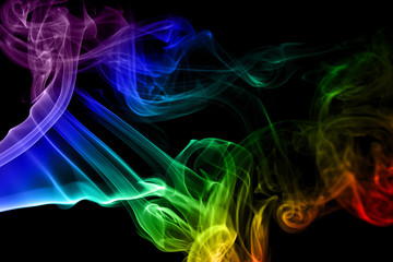 Fototapeta Kolorowy dym na czarnym tle obraz