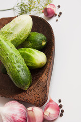 pickling cucumbers and spices