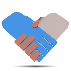 3d Paper Handshake, Vector Illustration.